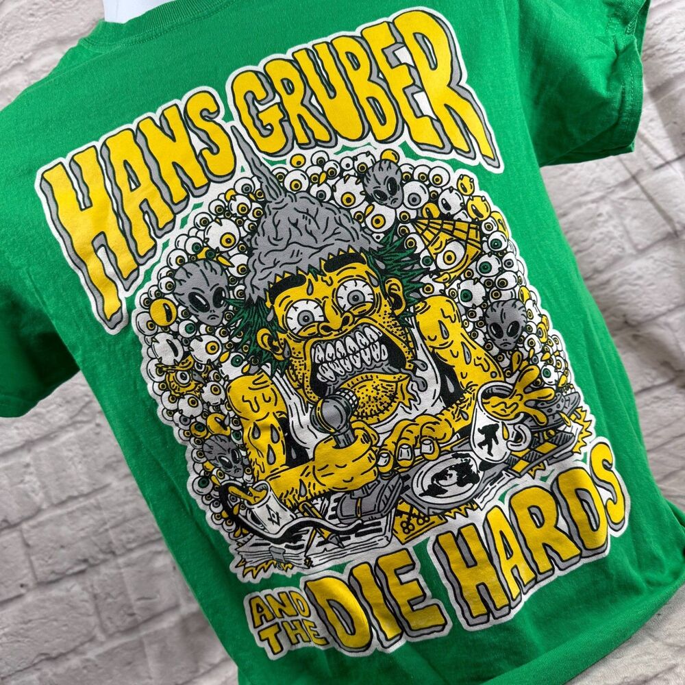 Hans Gruber And The Die Hards Band T-Shirt Small Ska Punk Sgt Skag Reboot Green